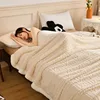 2024New Jacquard AB Edition Tafu Fleece Lamb Fleece Multi functional Blanket Double layer Thickened Office Napping Blanket Cover 2