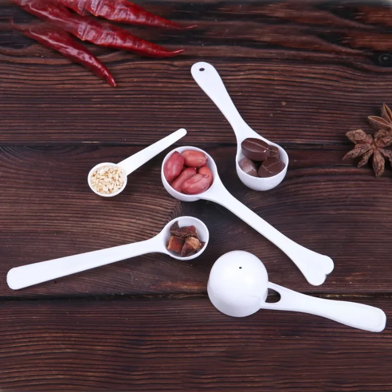 5/10pcs/set 10ml 5g Reusable Food Grade Spoon Plastic Measuring Scoop PP Measure Spoon Milk Coffee Teaspoon Milk Powder Kitchen