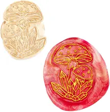 

1PC Wax Seal Stamp Heads Only No Handle Sealing Wax Stamp Head Replacement Mushroom Crystal Vintage Removable Brass Seal Head