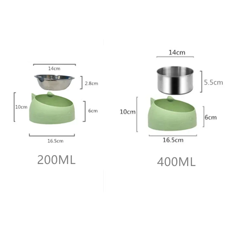 Миска для кошек из нержавеющей стали, 100/200/400 мл, 15 градусов ...