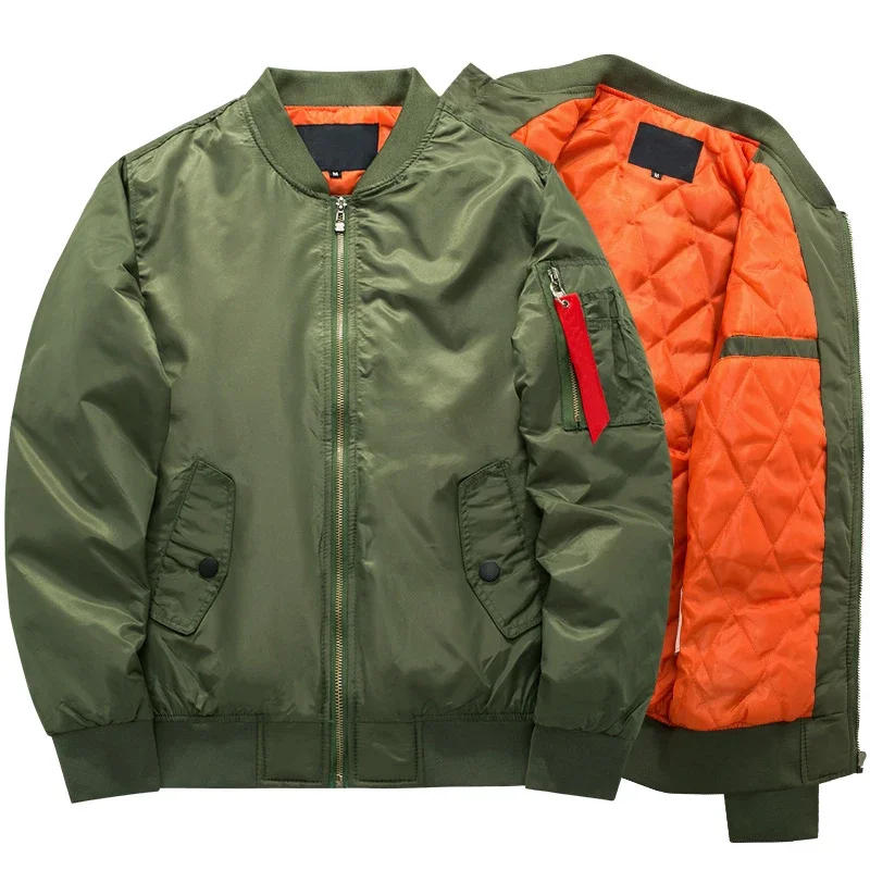 High Quality Ma1 Thick and Thin  Green Motorcycle Ma-1 Men Casual Jacket Male Plus Size 8XL