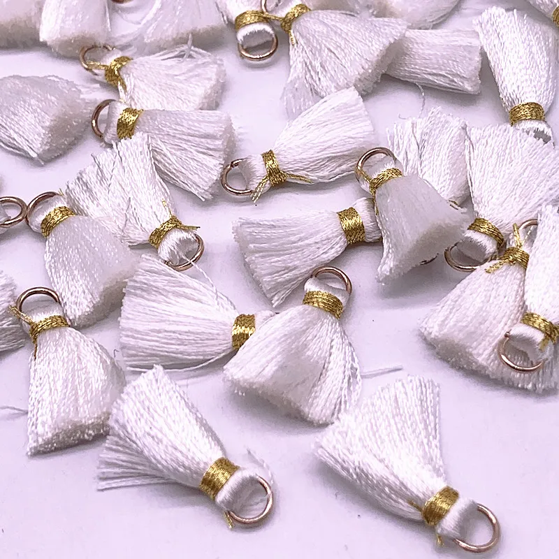 10pcs 20mm Mini Polyester Silk Tassels Hanging Fringe Earring Making Accessory Garment Sewing Tools Home Decoration DIY Craft