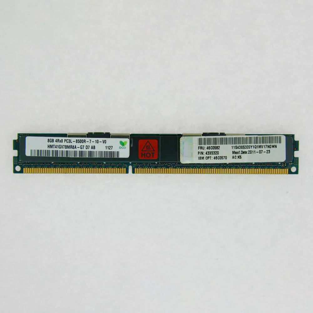 IBM RAM HX5 43X5320 46C0582 용 서버 메모리, 8GB DDR3 1066 4RX8 PC3L-8500R VLP REG, 1 개