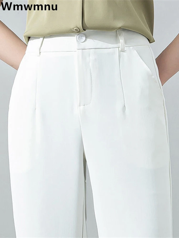 

Office Straight Suit Pants High Waist Loose Elegant Pantalones Woman Formal Trousers New Baggy Casual Korean Spodnie New Broek