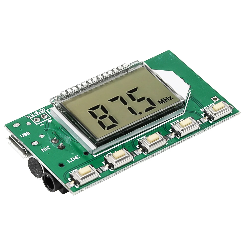 

FM Transmitter Module DSP PLL DC 3V-5V 87-108MHz Stereo Digital Wireless Microphone Board Multi-function Frequency Modulation