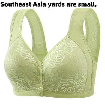 New Large Size Front Buckle Sexy Push up WOMEN'S Bra Adjustable Thin Cup Breathable Comfortable Middle-aged Mom Ladies Underwear 1