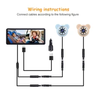 2-камера, монитор заднего вида, 6,86 дюйма, IPS-экран, детское автомобильное зеркало, широкий угол обзора для младенцев, детей, домашних животных, функция ночного видения — изображение 3