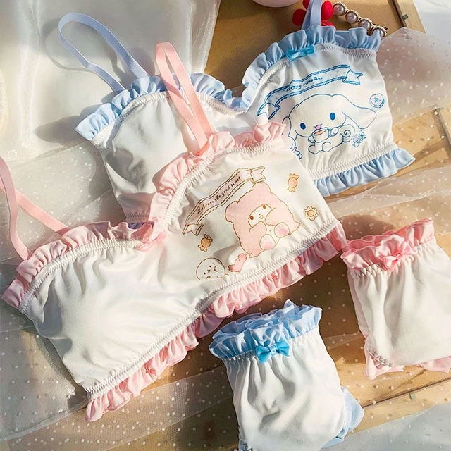 Melody Cinnamoroll Velvet Tube Top Panties Set For Girl Underwear Bra  Bloomers. 