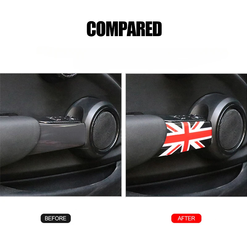 

Для Mini Cooper R55 R56 F55 F56 Union Jack Внутренняя крышка двери ручки защитная оболочка панель наклейка автомобильные аксессуары