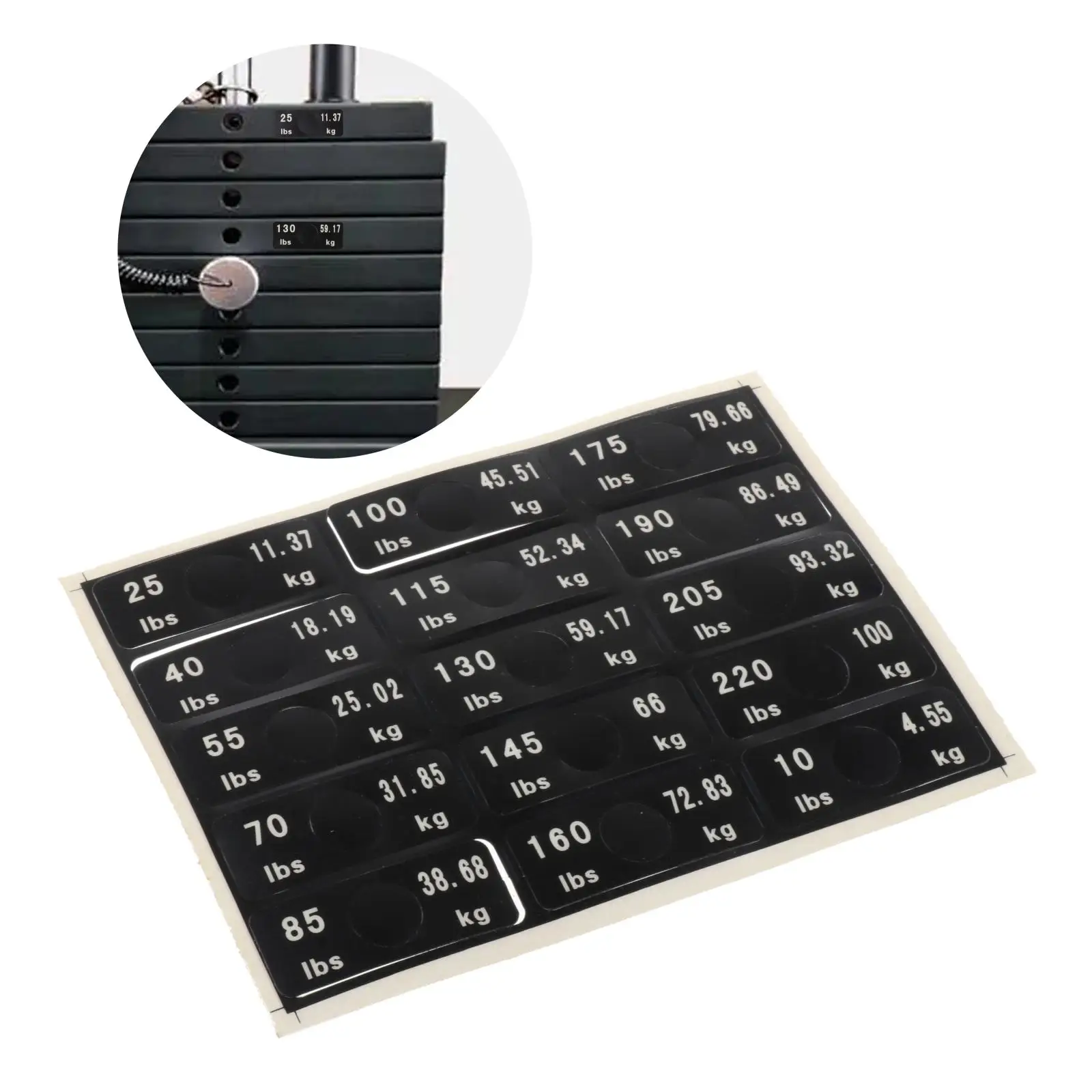 Weight Stack Labels 5kg to 150kg Weight Block Label Sticker Number Stickers 4