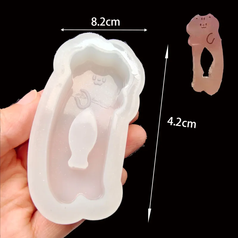 DIY 에폭시 송진 몰드, 곰 토끼 실리콘 셰이커, 몰드 보석 도구, 머리핀 헤어클립 몰드