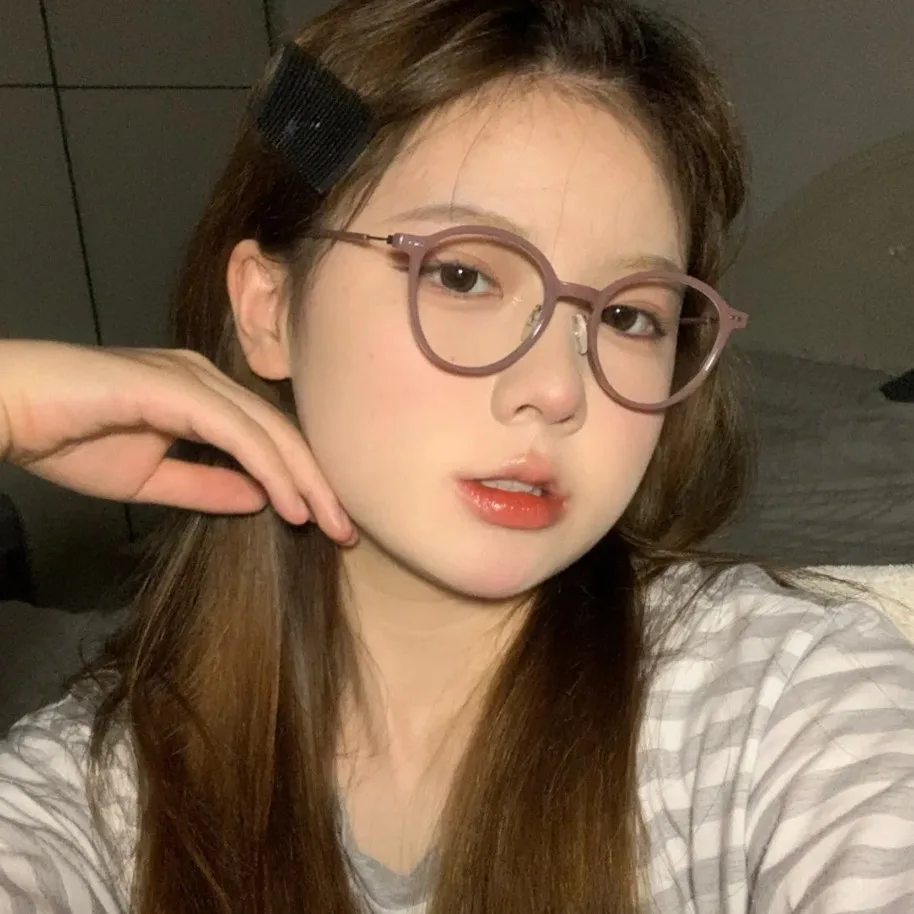 

Korea Retro Round Glasses Frame Women Lovely Ins No Makeup Plain Glasses Men Eyewear Cute Decorative Computer Glasses