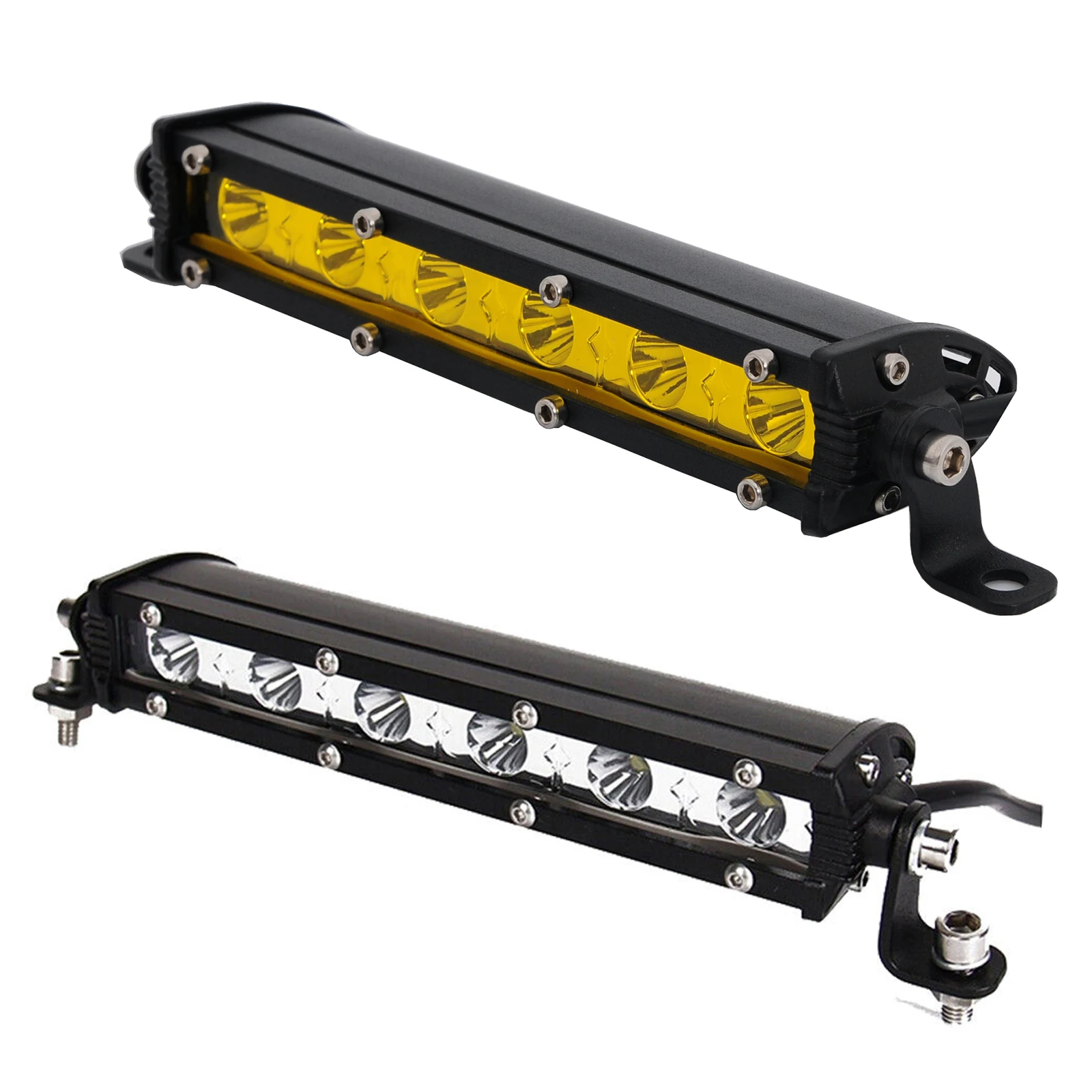 노란색 슈퍼 슬림 7 인치 Led 라이트 바 30W 자동차 트랙터 SUV 트럭 보트 4WD 4x4 오프로드 ATV UTV Led 작업 빛 운전 안개 램프