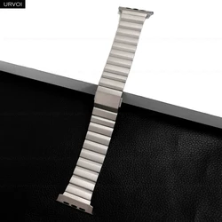 URVOI Premium Stainless Steel Watch Band - Luxury Strap for Apple Watch (Titanium color)