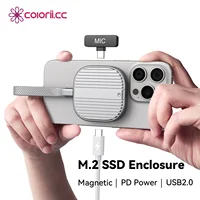 Colorii Magnetic M.2 2230 NVMe SSD Enclosure Magsafe SSD Case USB C 3.2 Gen2 to NVMe PCI-E for iPhone 16 Pro Max ProRes MacBook 1