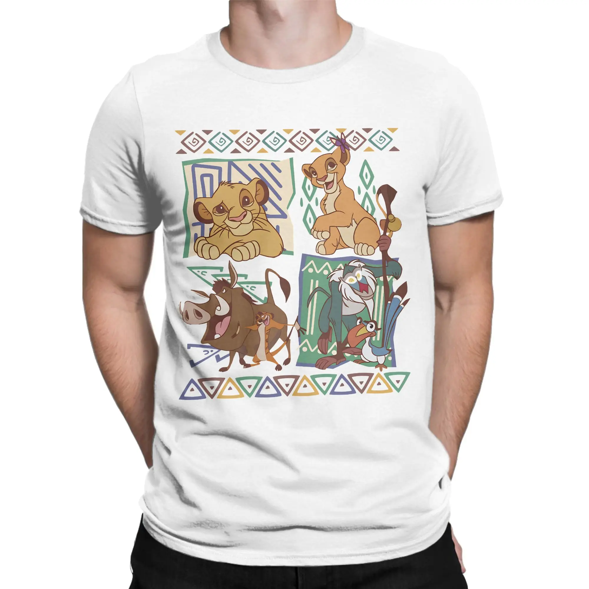 The Lion King Herren-T-Shirt, humorvolle T-Shirts, kurzärmelige T-Shirts mit O-Ausschnitt, reine Baumwolle, Kleidung in Übergröße