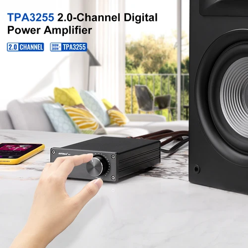 AIYIMA A07 TPA3255 전력 증폭기, 300Wx2 클래스 D 스테레오 2.0 디지털 오디오 앰프, HiFi 사운드 앰프, 홈 스피커 앰프 5