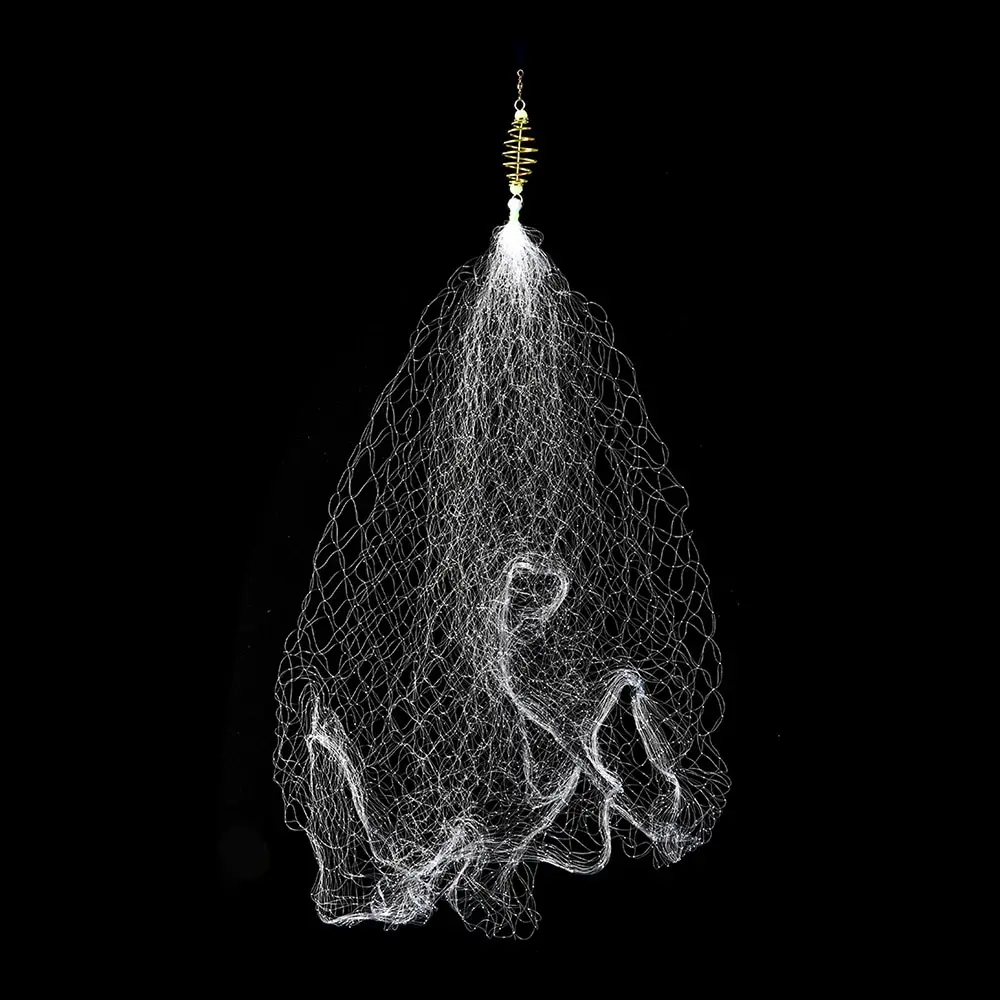 Fishing Net Fishing Landing Net 2pcs Fishing Net Carp Fishing Tackle Pesca Copper Spring Shoal Netting with Luminous Beads Mesh Net for Night