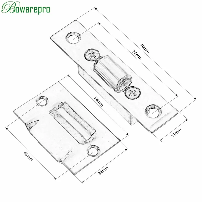 1Pc Stainless Steel Cabinet Door Latches Cupboard Cabinet Kitchen Wardrobe Roller Latch Lock Wooden Door Stops FurnitureHardware