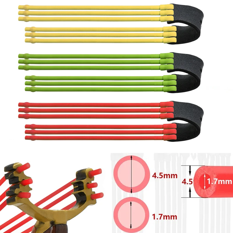 Spezielle Gummibänder für faltbare Schleudern, 1745-Jagd-Gummibänder mit drei Clips und professionelle Outdoor-Schieß-Gummibänder
