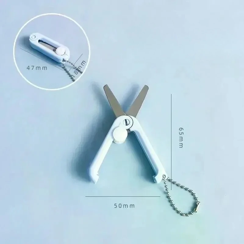 1PCS 휴대용 미니 크리 에이 티브 접이식 가위 간단한 Morandi 종이 절단 예술 도구 고정식 가위 사무실 학교 용품