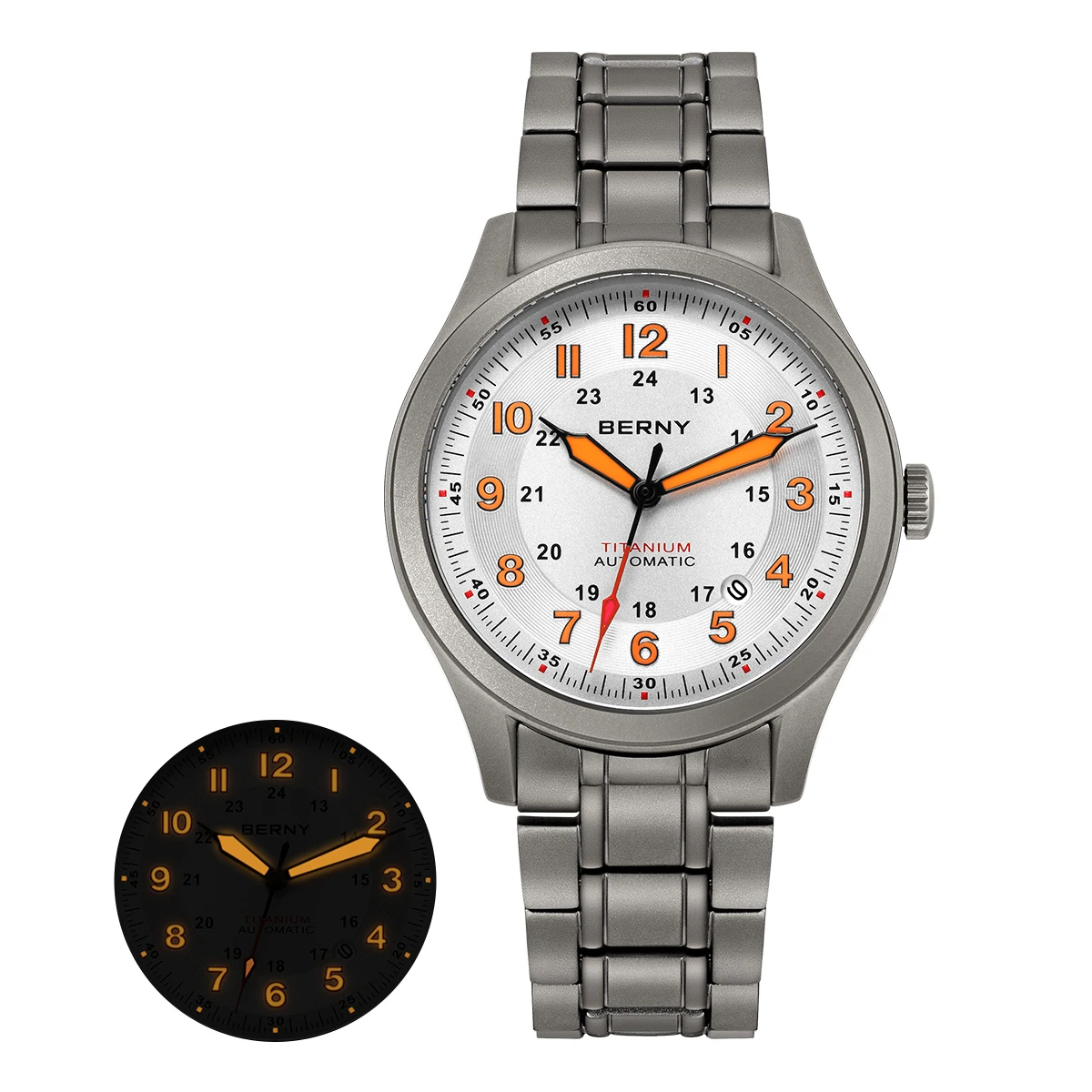 BERNY Full Titanium Automatic Watches for Men Super Luminous