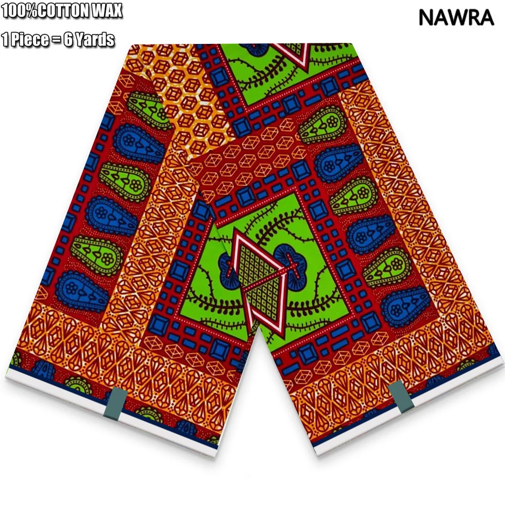 2025 Hot Sale Guaranteed Veritable 100%Cotton African Real Wax Print Fabric Soft Comfortable Ghana Style Pagne Ankara Wax Fabric 2