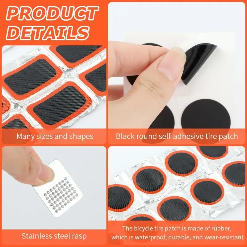 빠르게 펑크 자전거 내부 튜브 펑크 패치 패치 키트 접착제없는 펑크 패치 자전거 타이어 수리 도구