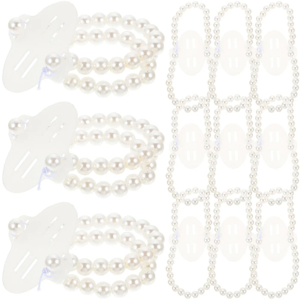 

20 Pcs Pearl Wrist Band Corsage Supplies Room Accessories Cuffs Bracelet Wristlet Strap Wedding Elastic