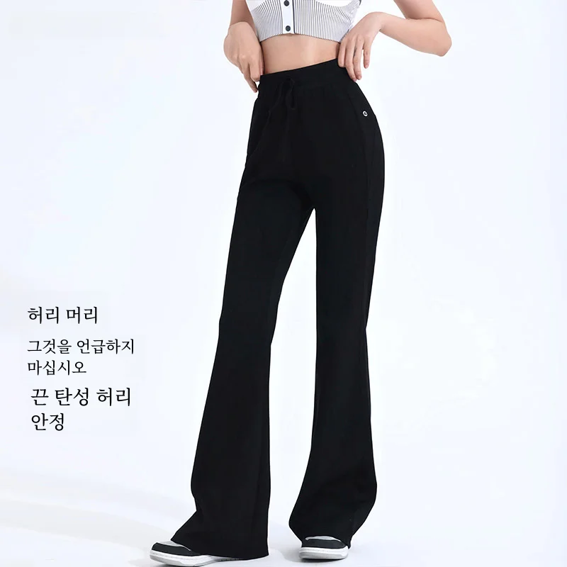 Annerun Drawstring 스포츠 스타킹 여성 슬리밍 캐주얼 러닝 벨 바닥 댄스 점프 요가 피트니스 레깅스