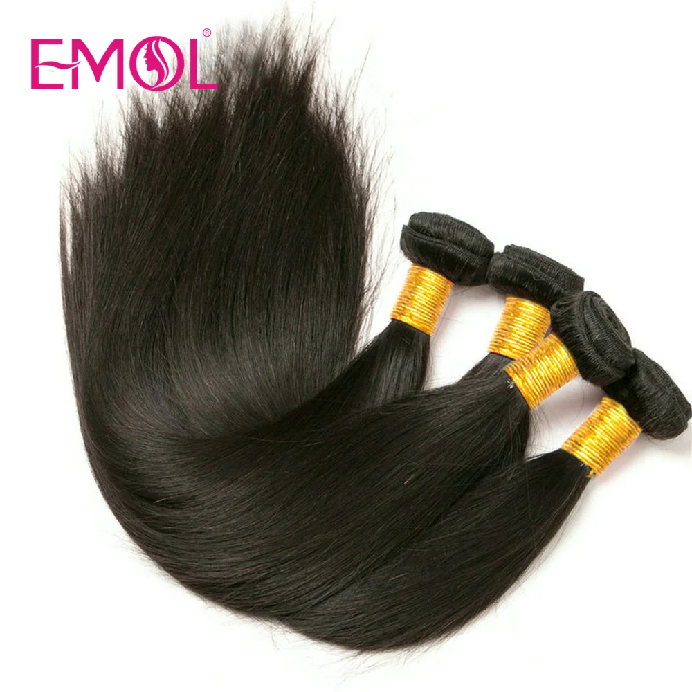 Straight Human Hair Bundles Brazilian Straight Human Hair Weave Natural Black 1/3/4 Piece 100% Remy Extensions