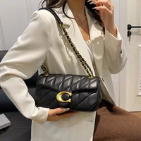 Sac à bandoulière en cuir PU pour filles, sac à main de luxe à chaîne pour femmes, sac de transport léger de marque, sacs carrés à pompons 6