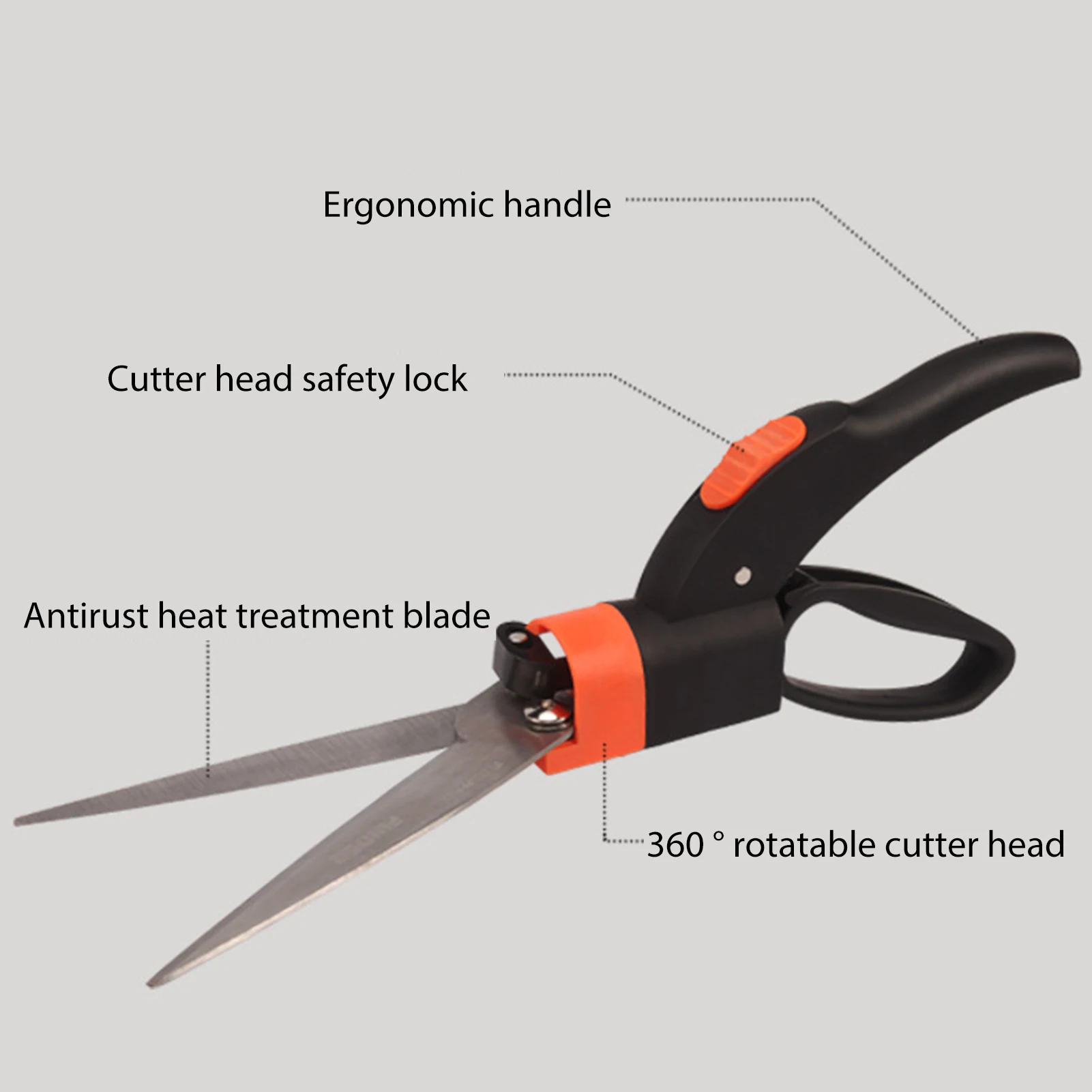 Garden Scissors Garden Pruner Shears Lawn Garden Mowing Shears 360 Degree Rotating Cutting Head Grass Shears For Edge Cutting