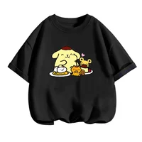 Pom Pom Purin Tshirt Set Kids Cartoon Casual Summer Teen Short-sleeved Girls T-shirt Men Clothes Boys Hello Kitty Clothing 2