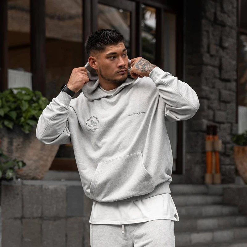 Men's Loose Oversized Pullover Hoodie Workout Clothes Spring Autumn New  Cotton Sweatshirt Jogger Gym Sports Fitness Sportswear - AliExpress