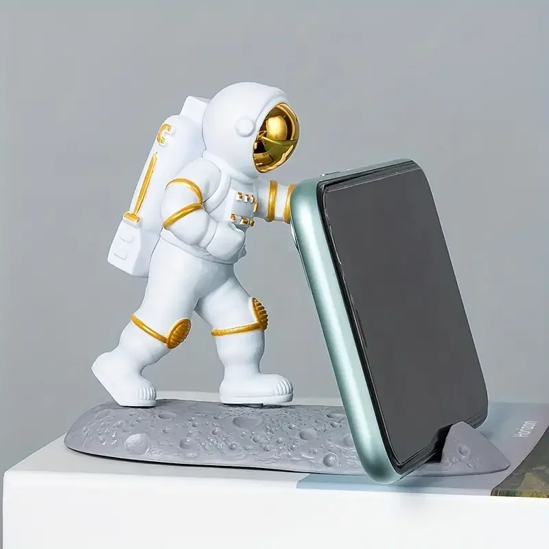 Astronaut Mobile Phone Stand: Spaceman Desk Decoration & Smartphone Bracket Ornaments