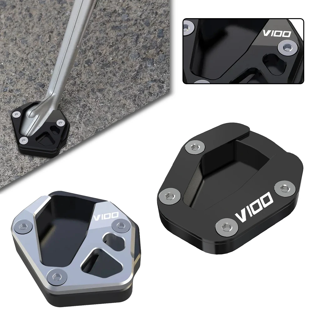 

Motorcycle Bike Kickstand Extender Foot Side Stand Extension Foot Pad Support Plate For Moto Guzzi V100 V 100 Mandello 2023 2024