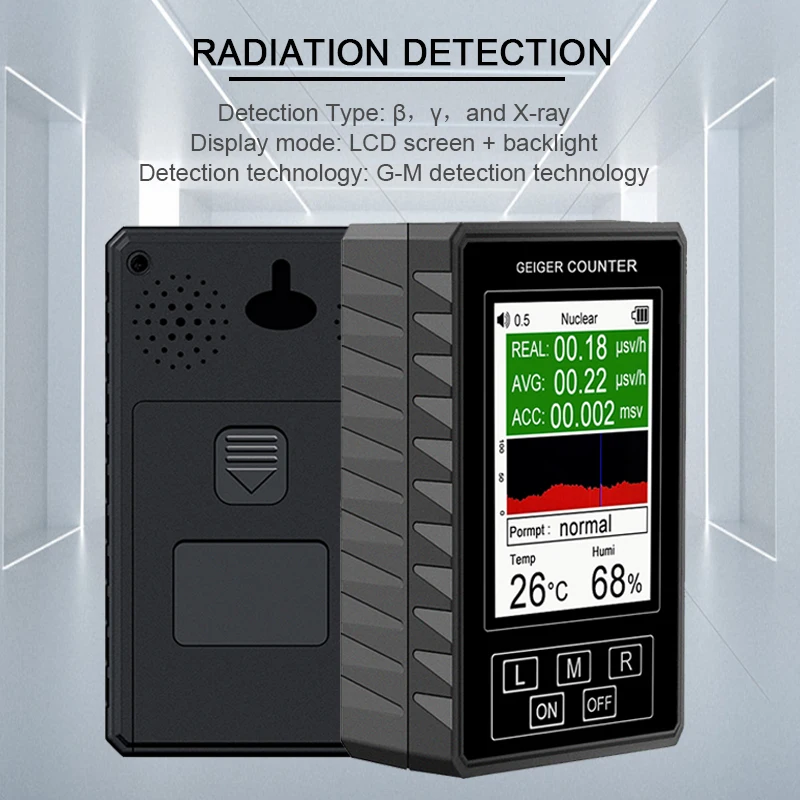 Radiation Detector BR-9B XR1 Pro Geiger Counter Color Display Screen Personal Dosimeter Beta Gamma X-ray