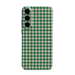 Green Grid Pattern Hard PC Phone Case Cover - Galaxy A21s (JSS222)
