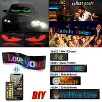 Car Devil‘s Eyes LED Matrix Pixel Panel Flexible Screen USB Plug-in App Control DIY Animation Display for Car Bars Party 1