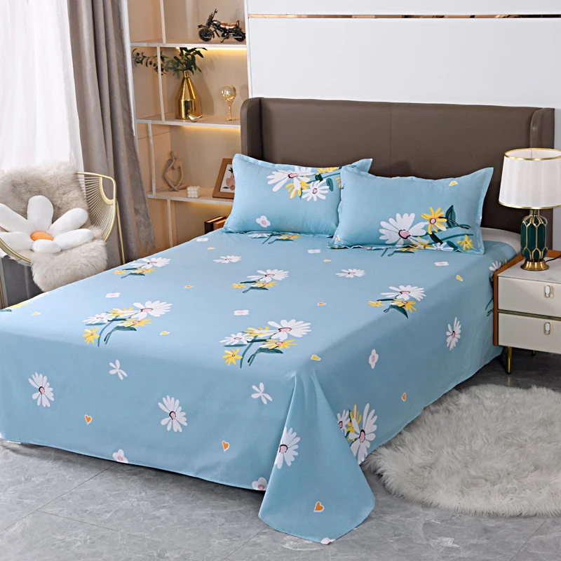 Daisy Flat Sheet, Soft Comfortable Fresh Daisy Floral Print Bedding Brushed Bedsheet, for Bedroom, Guest Room Decor Adults Gifts 5