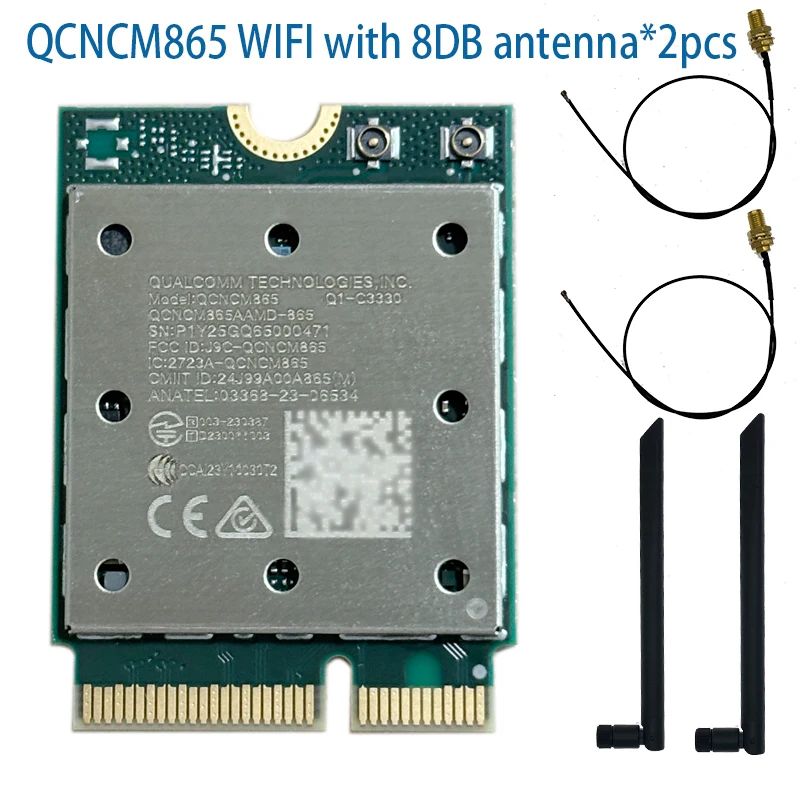 WiFi 7 QCNCM865 WI-FI 7 BT 콤보 모듈 Bluetooth 5.3 최대 5.8Gbps(4K QAM, Wi-Fi 7, Wi-Fi 6E, Wi-Fi 6 802.11ax 포함)