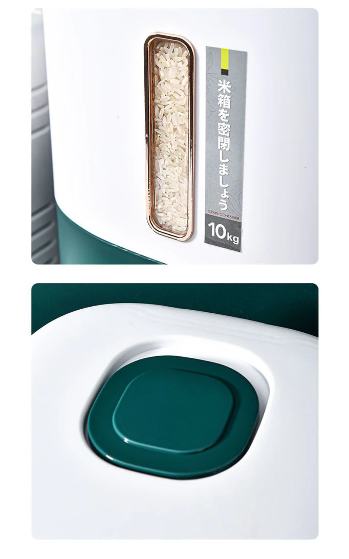 10-Kg Multi-Function Rice Bucket Large-Capacity Press-Sealed Rice Tank Household Kitchen Dry Rice Food Container Storage Bin