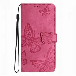 Charming Butterfly Wallet Case with Card Slots - Stylish Phone Cover #DDB - iPhone 7 or 8 (Rose DD)