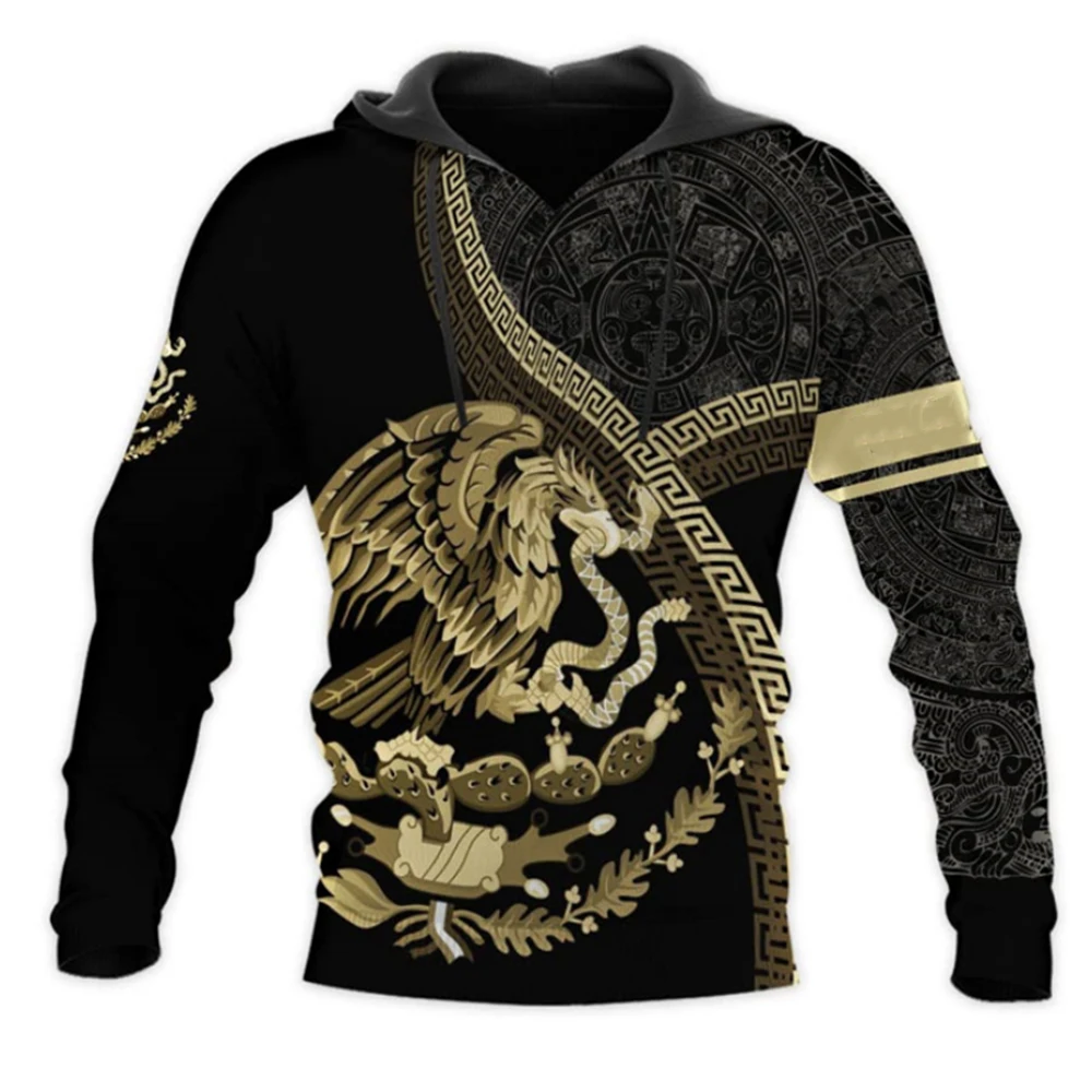 thumbnail image 1 of Sudadera con capucha para hombre y mujer, con estampado 3D de la bandera nacional de México, informal, de gran tamaño, popular, a la moda, para otoño, 1 of 4