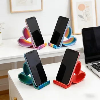 1pcs random Heart-Shaped Phone & Tablet Stand – 3D Printed, Elegant Multi-Color, No Power Needed, Creative Gift 1