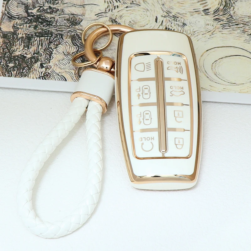 Premium 8-Button Car Key Cover Case - Durable Auto Remote Key Holder & Protector