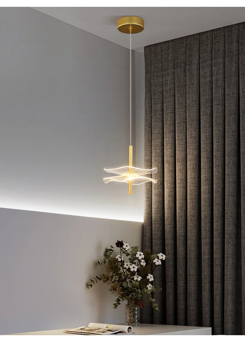Lámpara colgante LED nórdica, accesorio de iluminación interior, para mesas de comedor, sala de estar, escaleras, decora