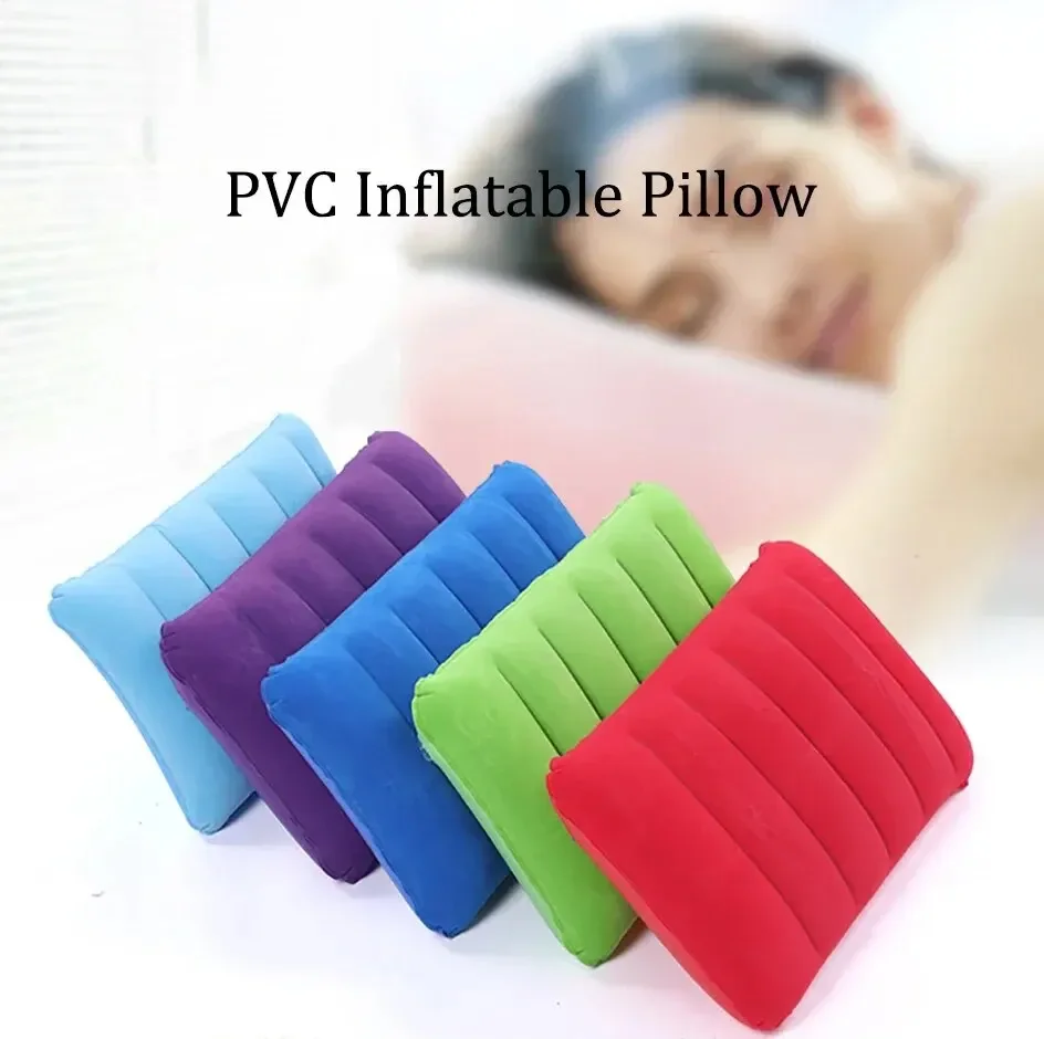 Description Picture 2 of item47x30cm Air Cushion Pillows Outdoor Camping Sleep Cushion Folding Square Lnflatable Pillows Travel Backrest Plane Head Rest Big