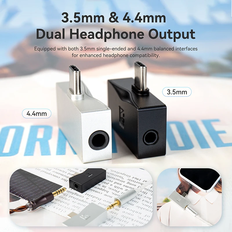 KBEAR Luma TC06 Type C - 3.5MM/4.4MM 휴대용 IEM DAC USB 오디오 클래스 2.0 지원 휴대폰/PC/태블릿용 HiFi 헤드폰 앰프